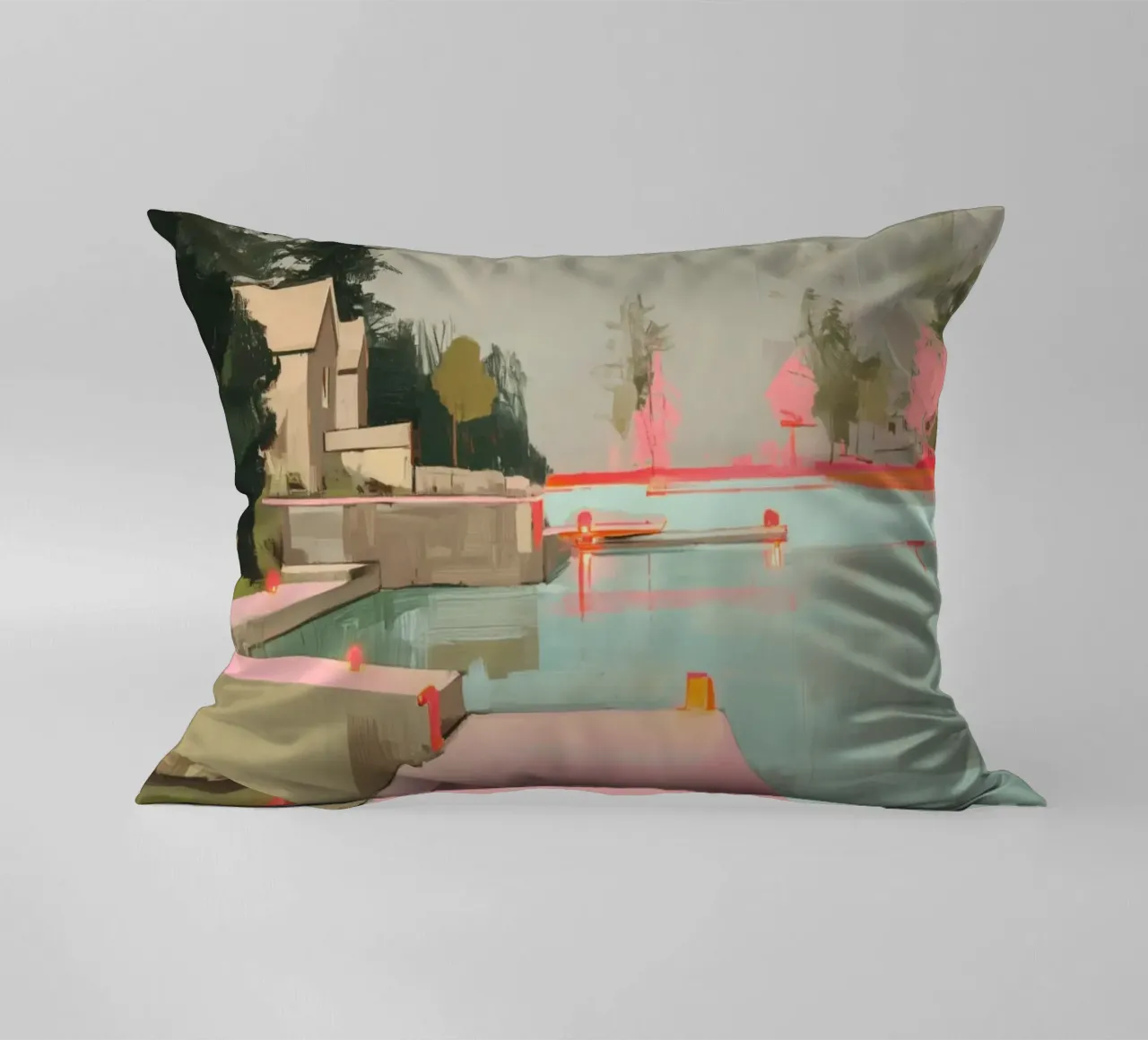 Silenzio sul molo rosa cuscino da Carina Pop & Pastell