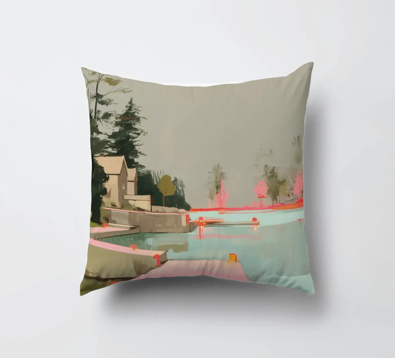 Silenzio sul molo rosa cuscino da Carina Pop & Pastell