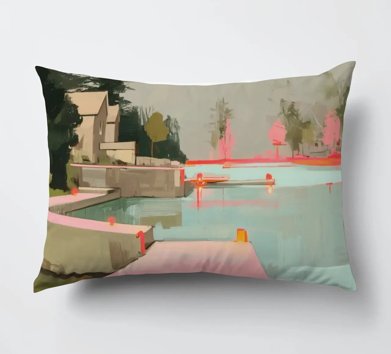 Silenzio sul molo rosa cuscino da Carina Pop & Pastell