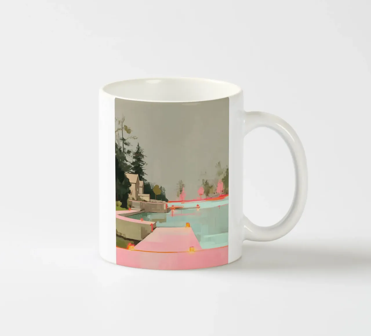 Silenzio sul molo rosa tazza in ceramica da Carina Pop & Pastell