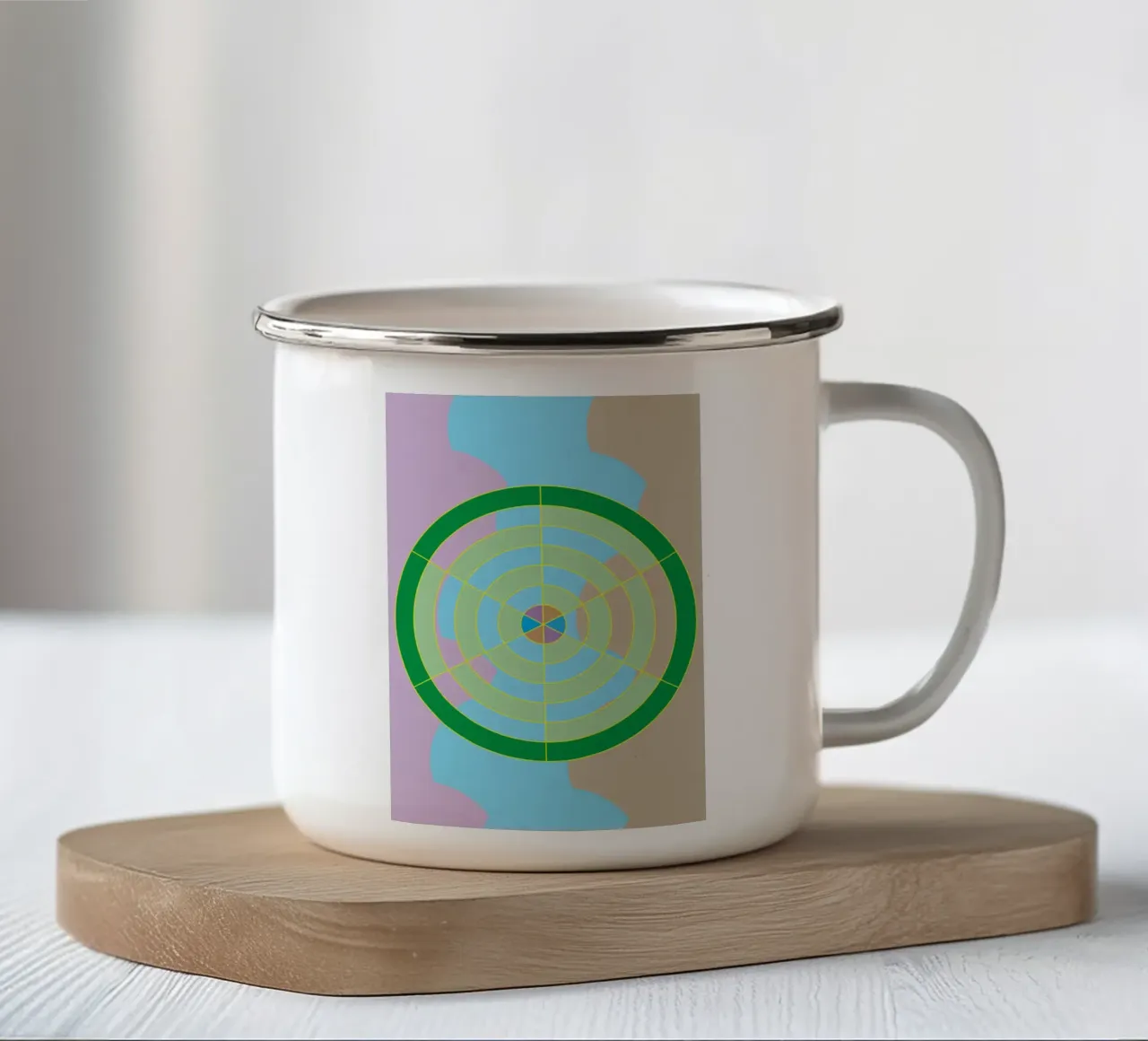 cerchio bullseye tazza in smalto da boeboe