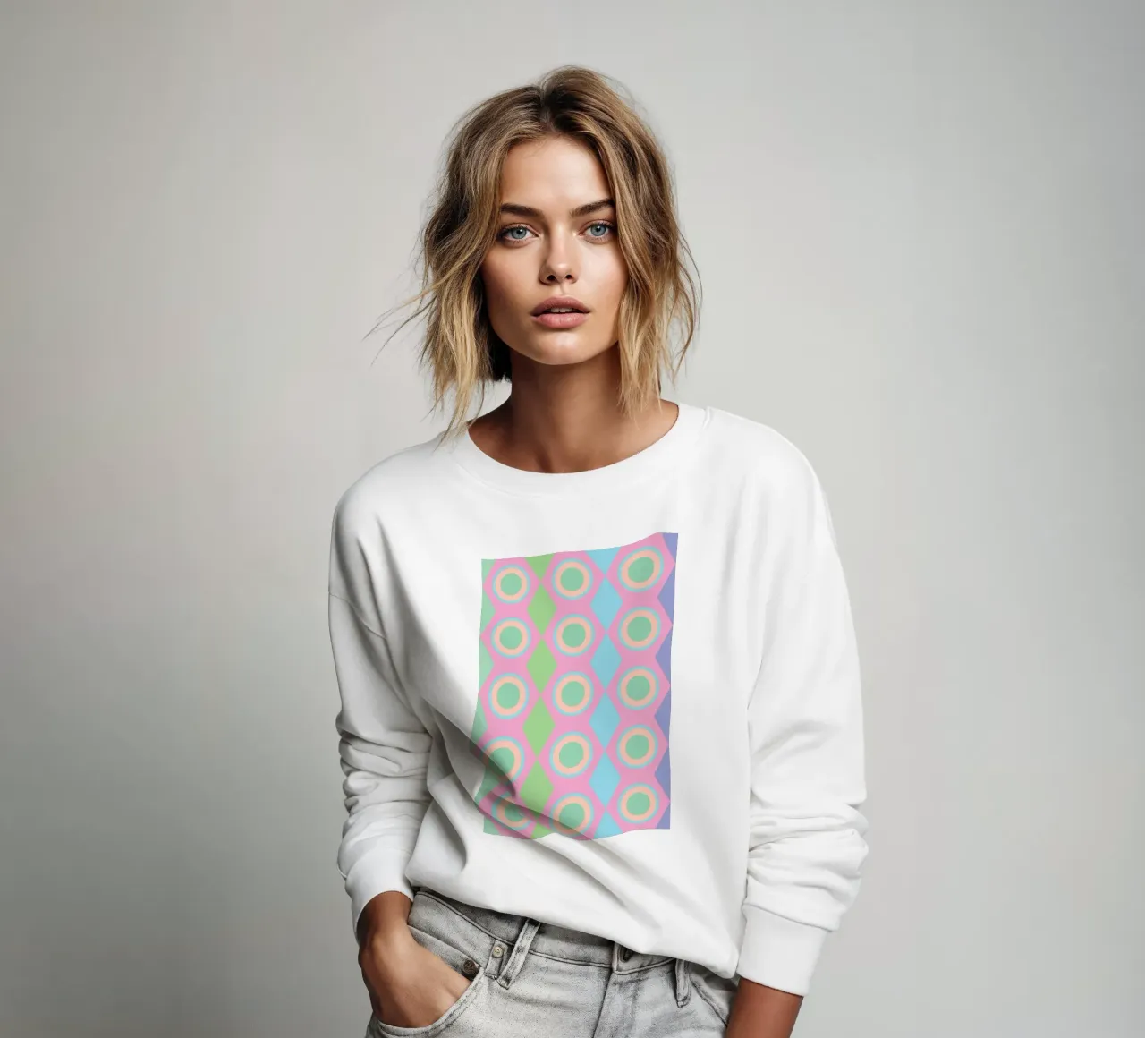 circle diamond webbing sweatshirt by boeboe