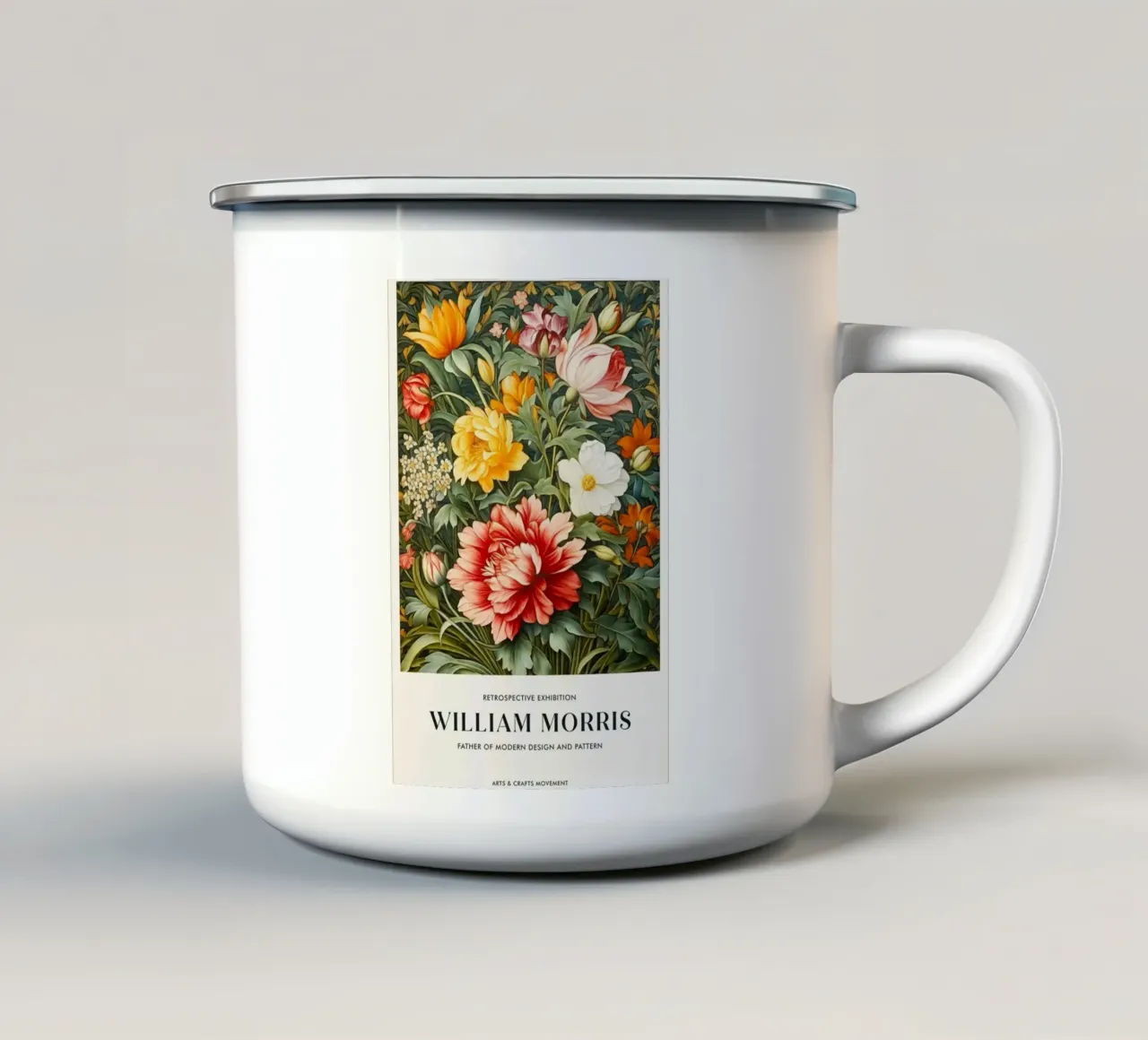 William Morris Rosa e foglie tazza in smalto da KOOL STORE