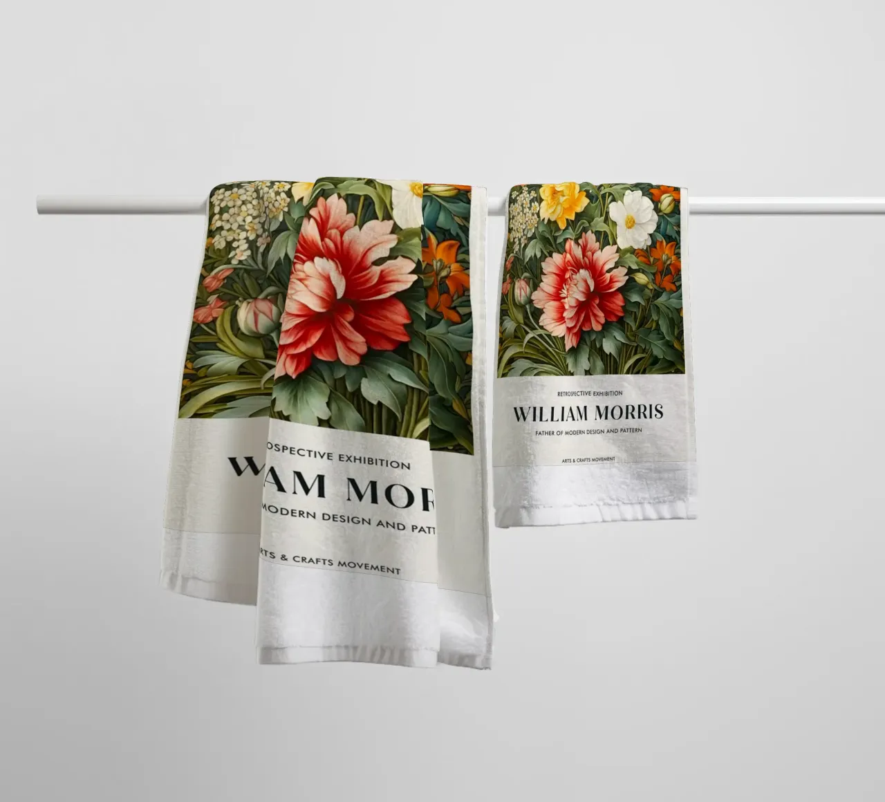 William Morris Rosa e foglie asciugamano da bagno da KOOL STORE