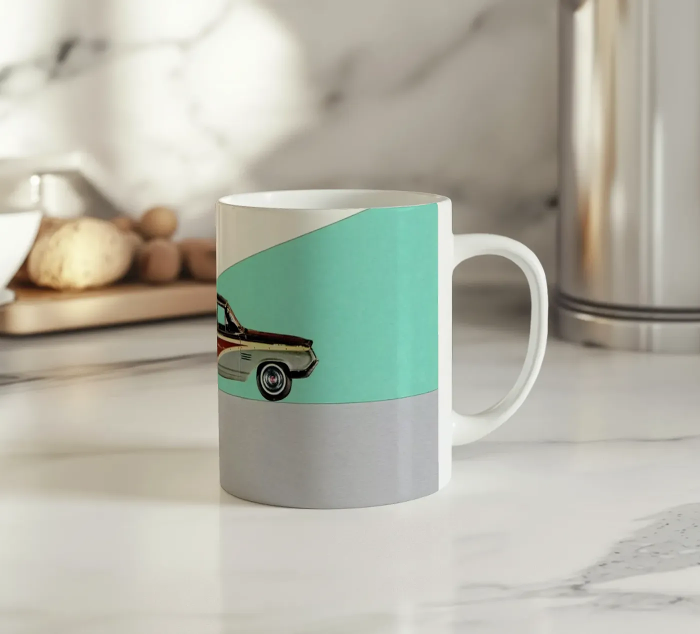 Drive ceramic mug by Cassia Beck Collage