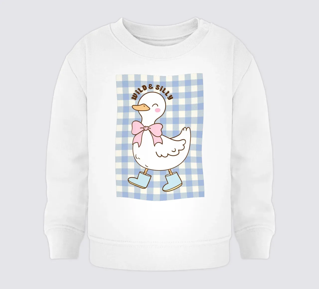 Simpática ilustración de un pato con botas y lazo sudadera de bebé de Tory