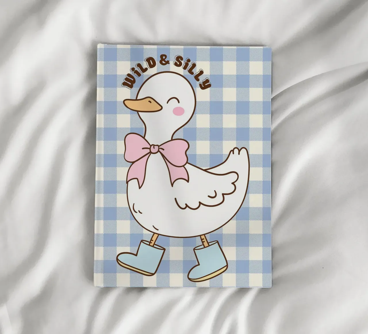 Illustration d'un canard mignon avec des bottes et un nœud carnet de notes de Tory