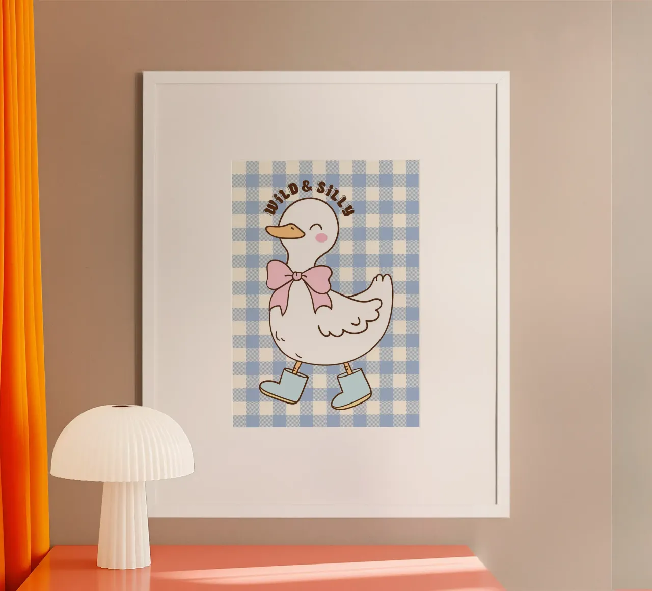 Simpática ilustración de un pato con botas y lazo hahnemühle de Tory
