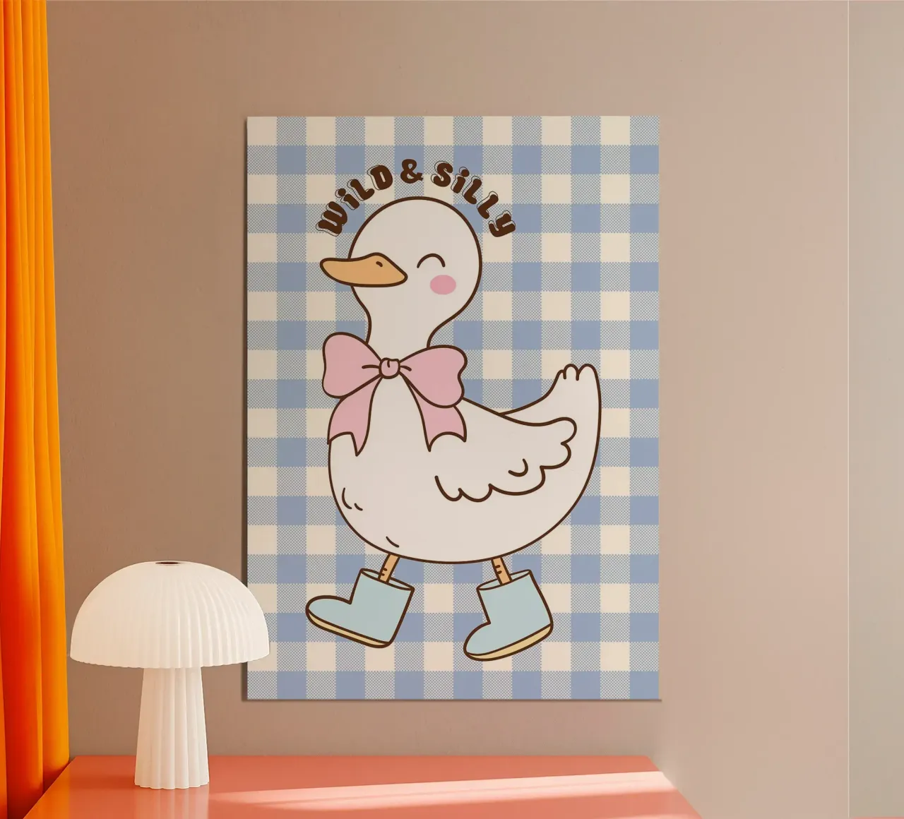 Simpática ilustración de un pato con botas y lazo hahnemühle de Tory