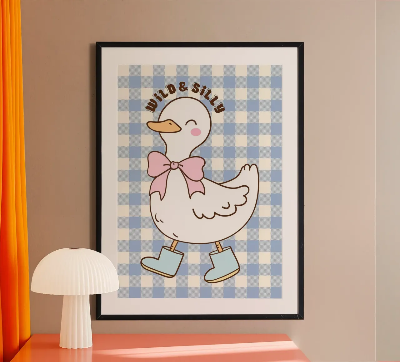 Simpática ilustración de un pato con botas y lazo hahnemühle de Tory