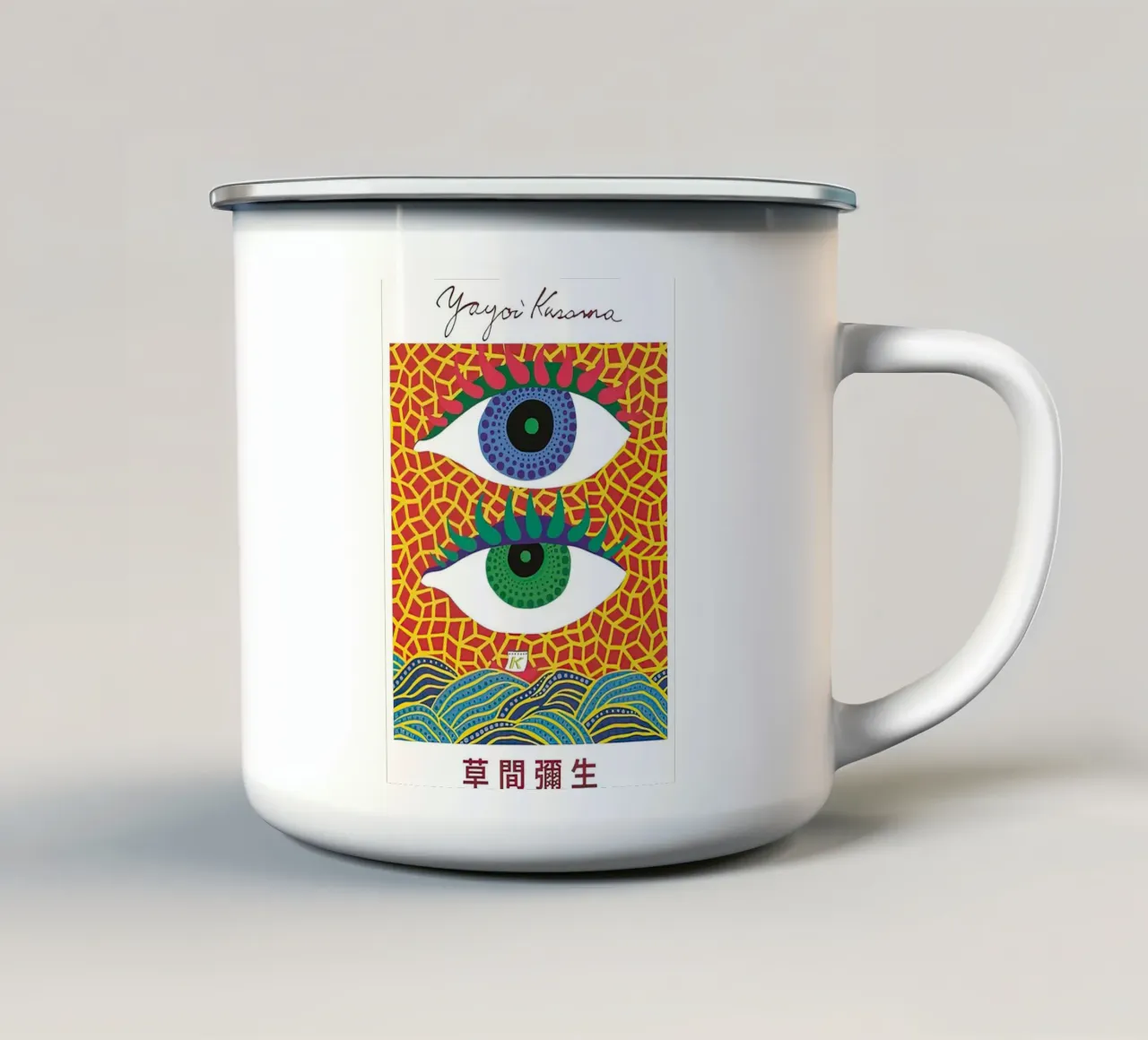 I due occhi Yayoi Kusama tazza in smalto da Test Store