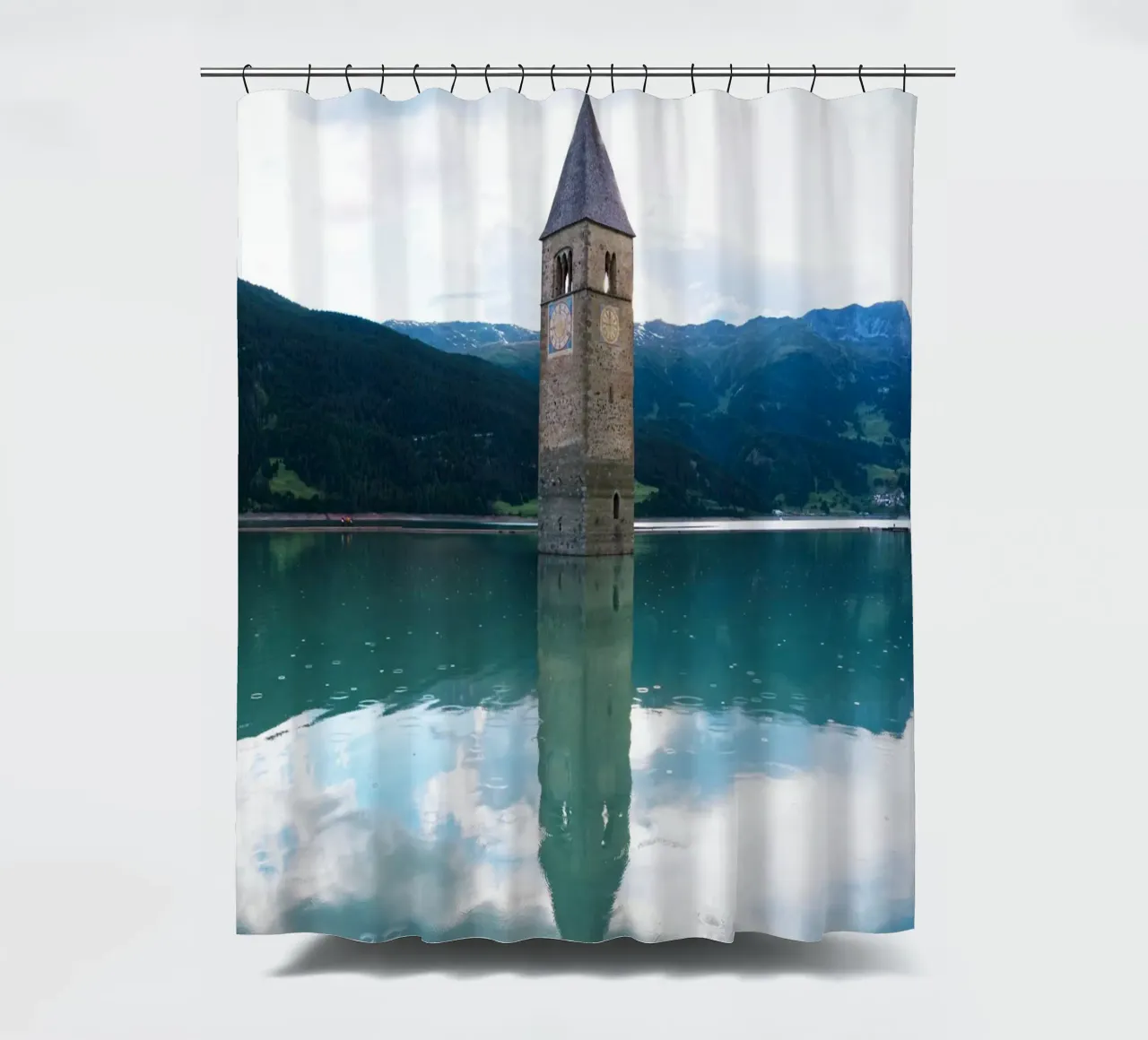 Kirchturm im Reschensee tenda da doccia da Fjöllart