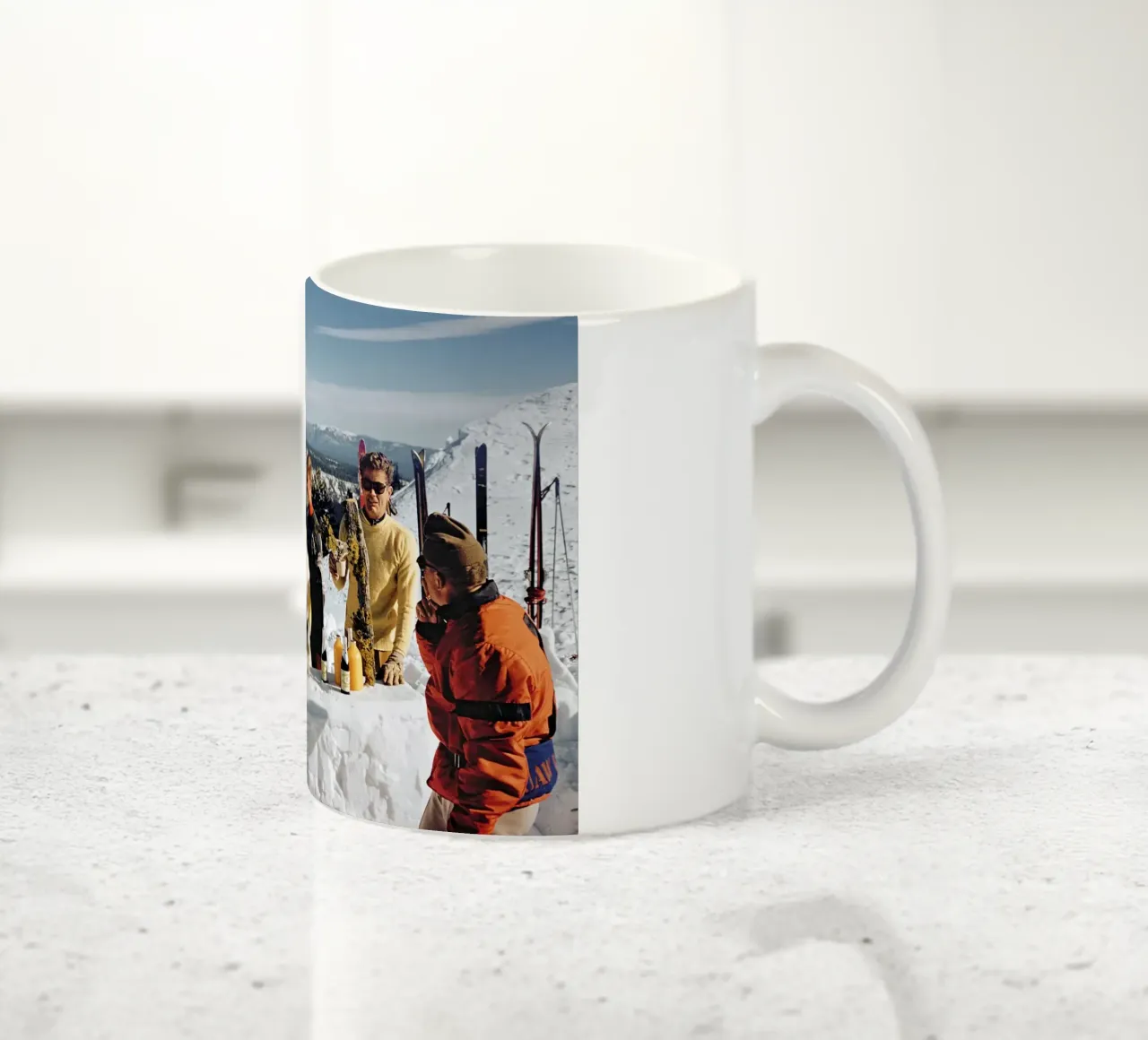 Party at The Top of The Mountain 1964 Slim Aarons Poster tazza in ceramica da GEOLOG