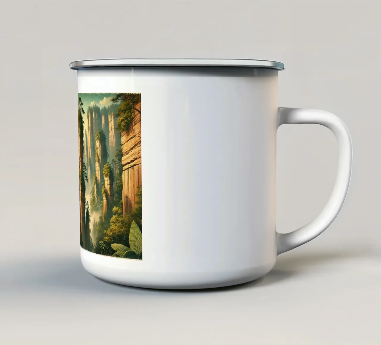 Poster d'epoca Cina, pilastri di pietra di Zhangjiajie tazza in smalto da Wanderlust Vibes