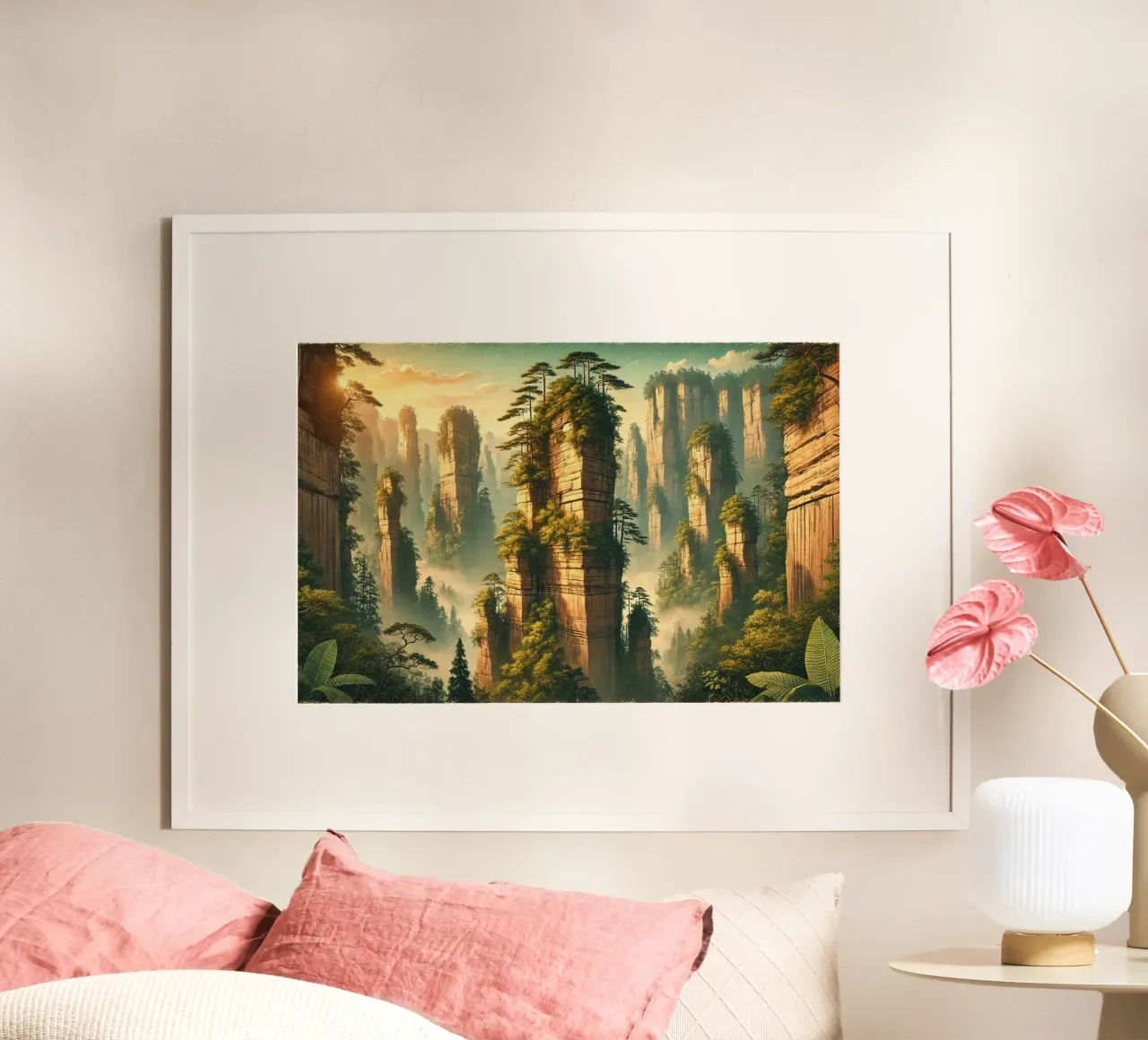 Poster d'epoca Cina, pilastri di pietra di Zhangjiajie carta hahnemühle da Wanderlust Vibes