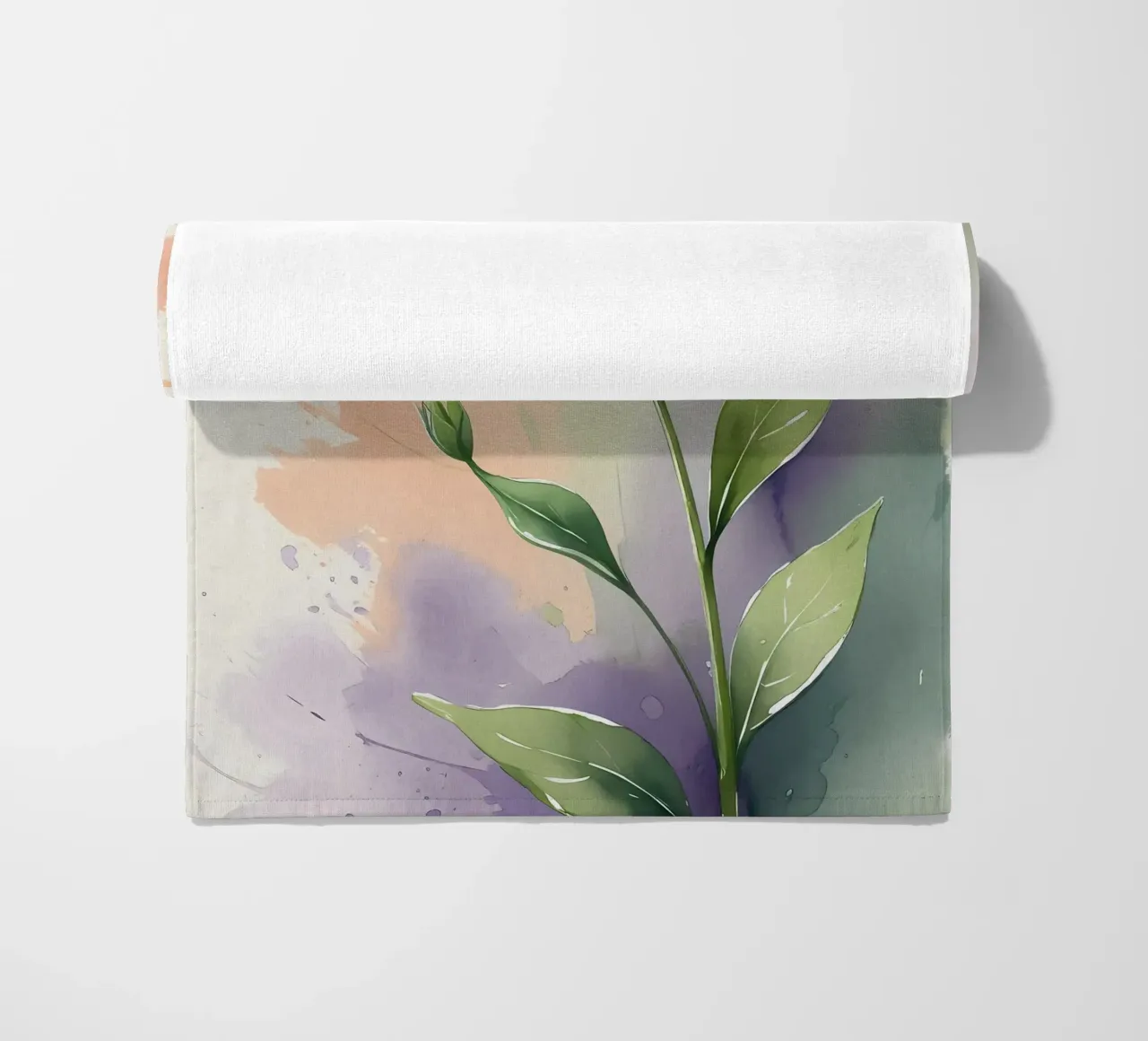 Giglio bianco con coccinella Poster acquerellato telo mare da Bloom And Brush