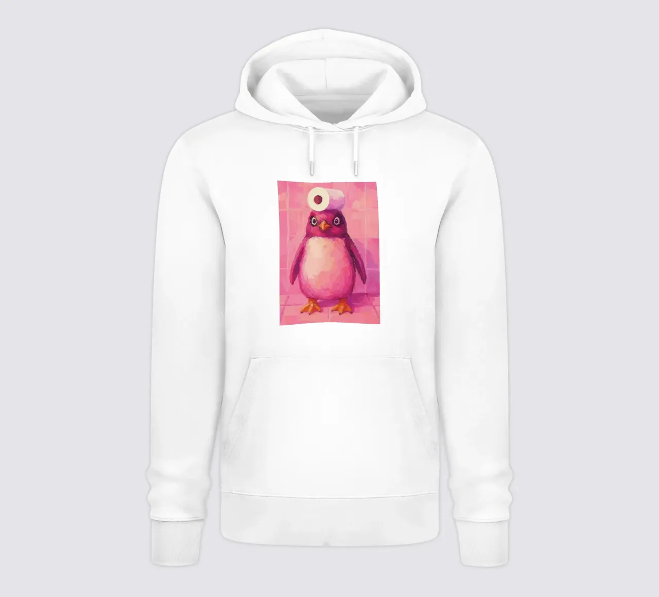 Pinguino rosa con cappello in carta igienica felpa con cappuccio da Tory