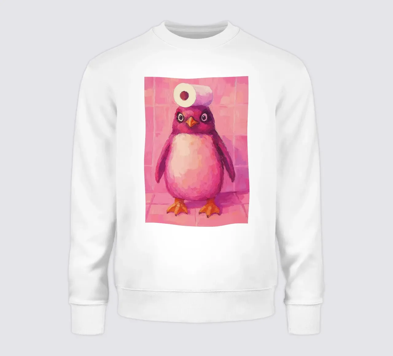 Pinguino rosa con cappello in carta igienica felpa da Tory