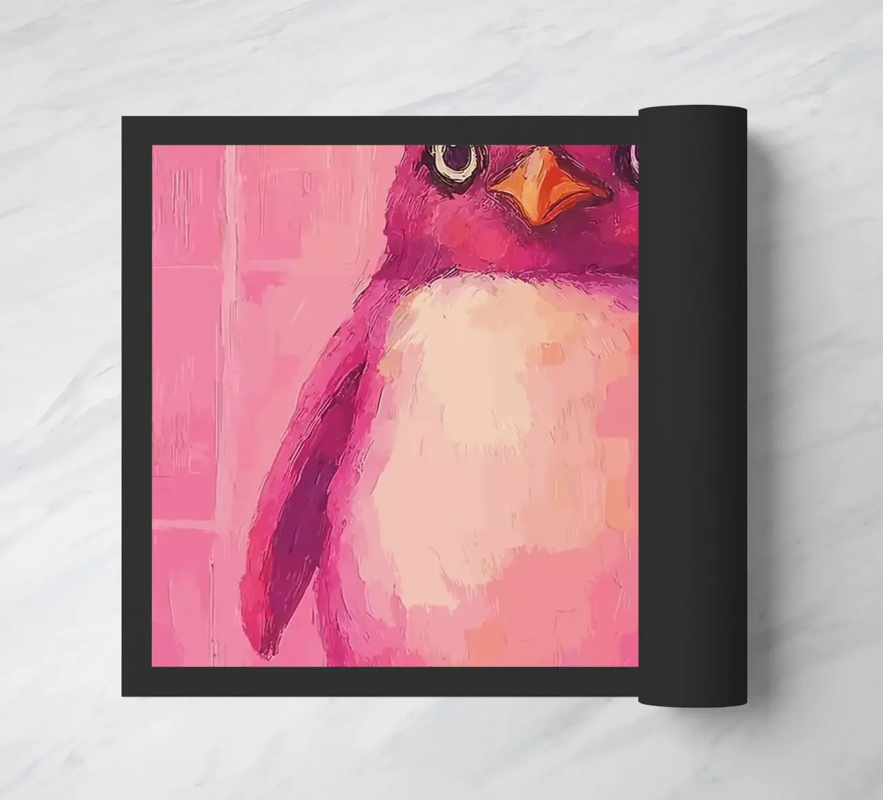 Pinguino rosa con cappello in carta igienica zerbino da Tory