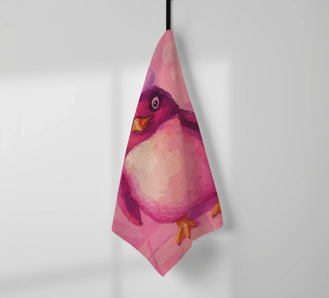 Pinguino rosa con cappello in carta igienica canovaccio da cucina da Tory