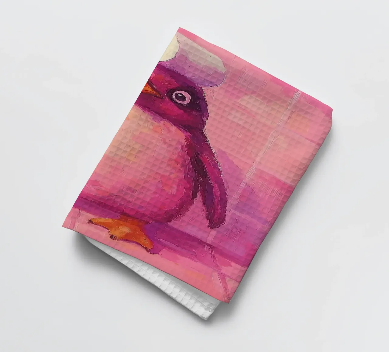 Pinguino rosa con cappello in carta igienica canovaccio da cucina da Tory