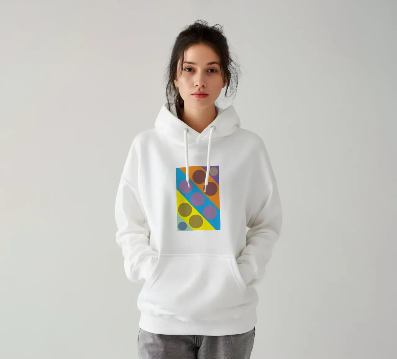 círculo zigzag sudadera con capucha de boeboe