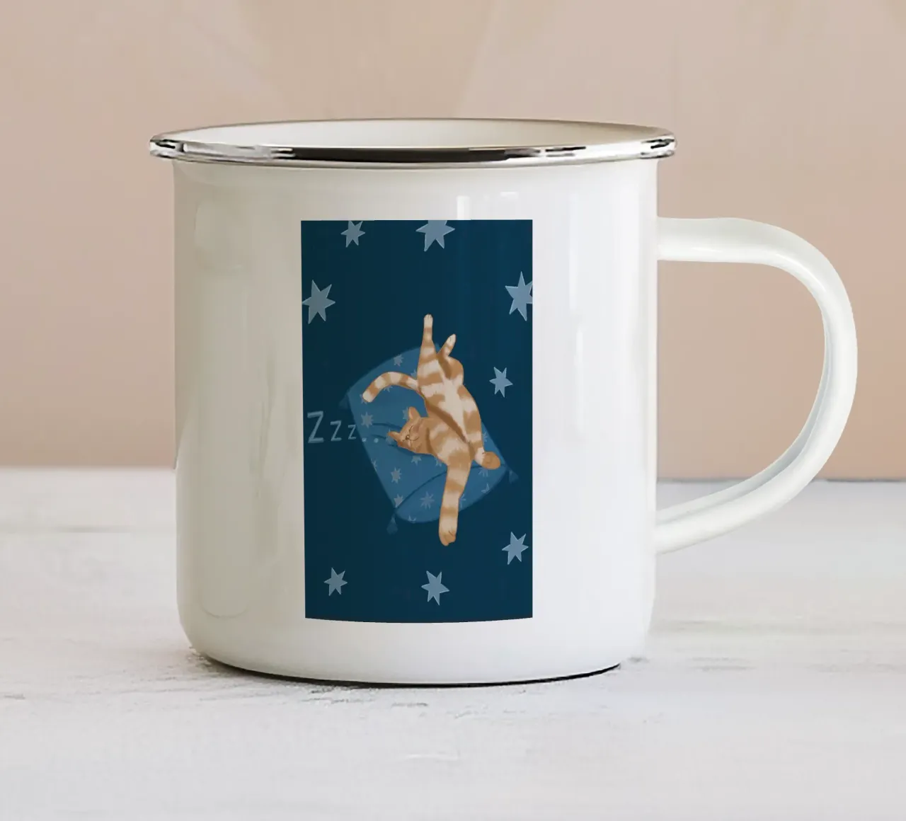 Gatto che dorme tazza in smalto da Tory
