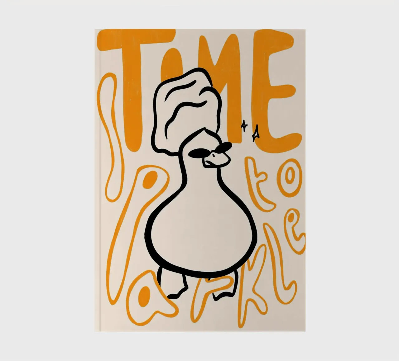 Time to Sparkle Duck Illustration notebook by Tory