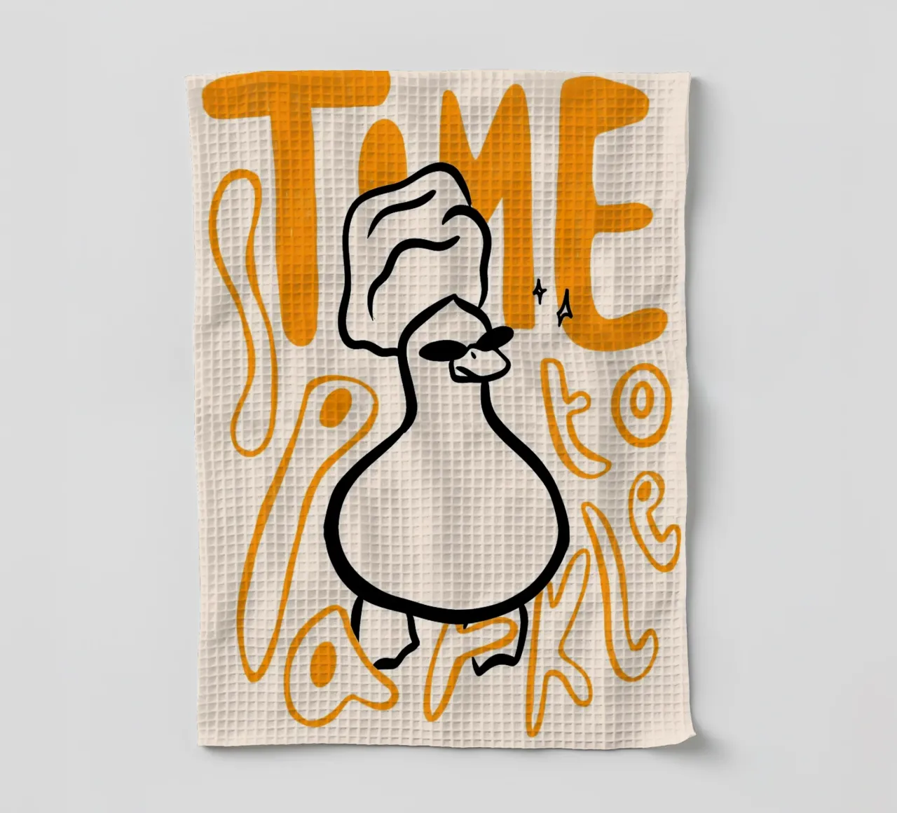 Illustrazione dell'anatra Time to Sparkle canovaccio da cucina da Tory