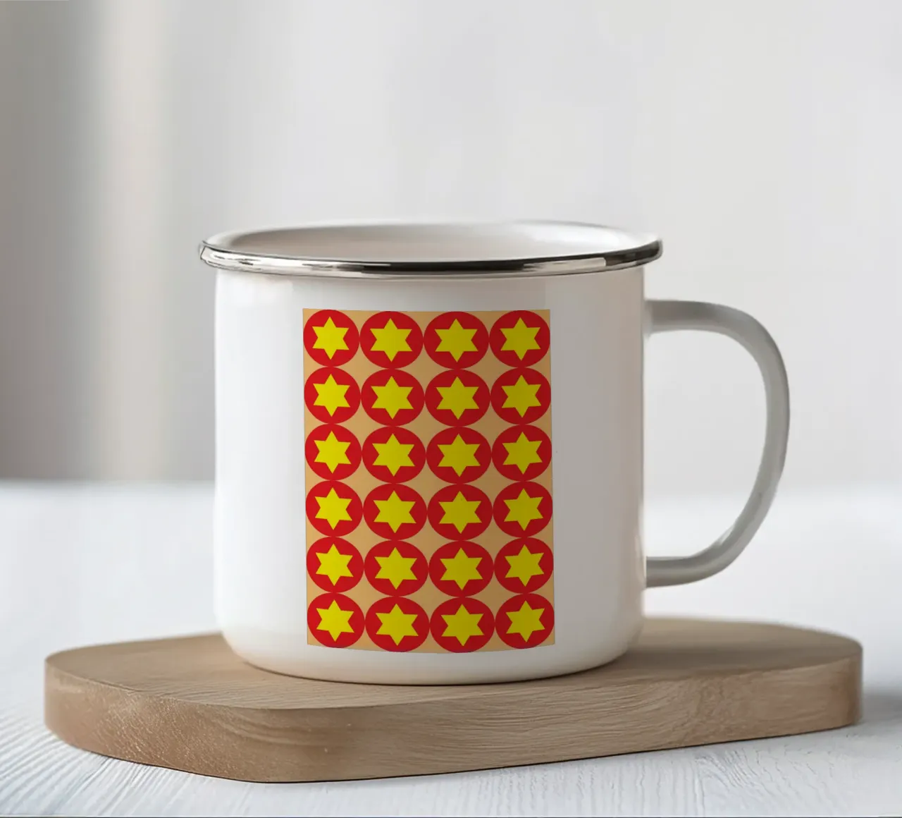 cerchio esagono tazza in smalto da boeboe