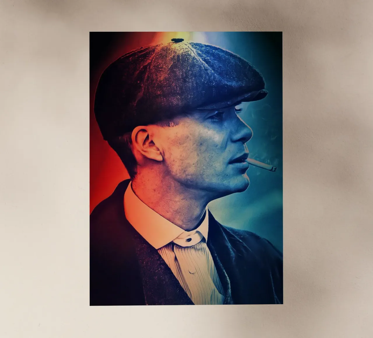 Ritratto di Thomas Shelby pellicola backlit da LUMINTU
