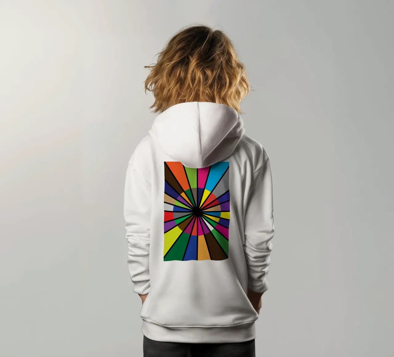 puzzle círculo de color paleta sudadera con capucha para niño de boeboe