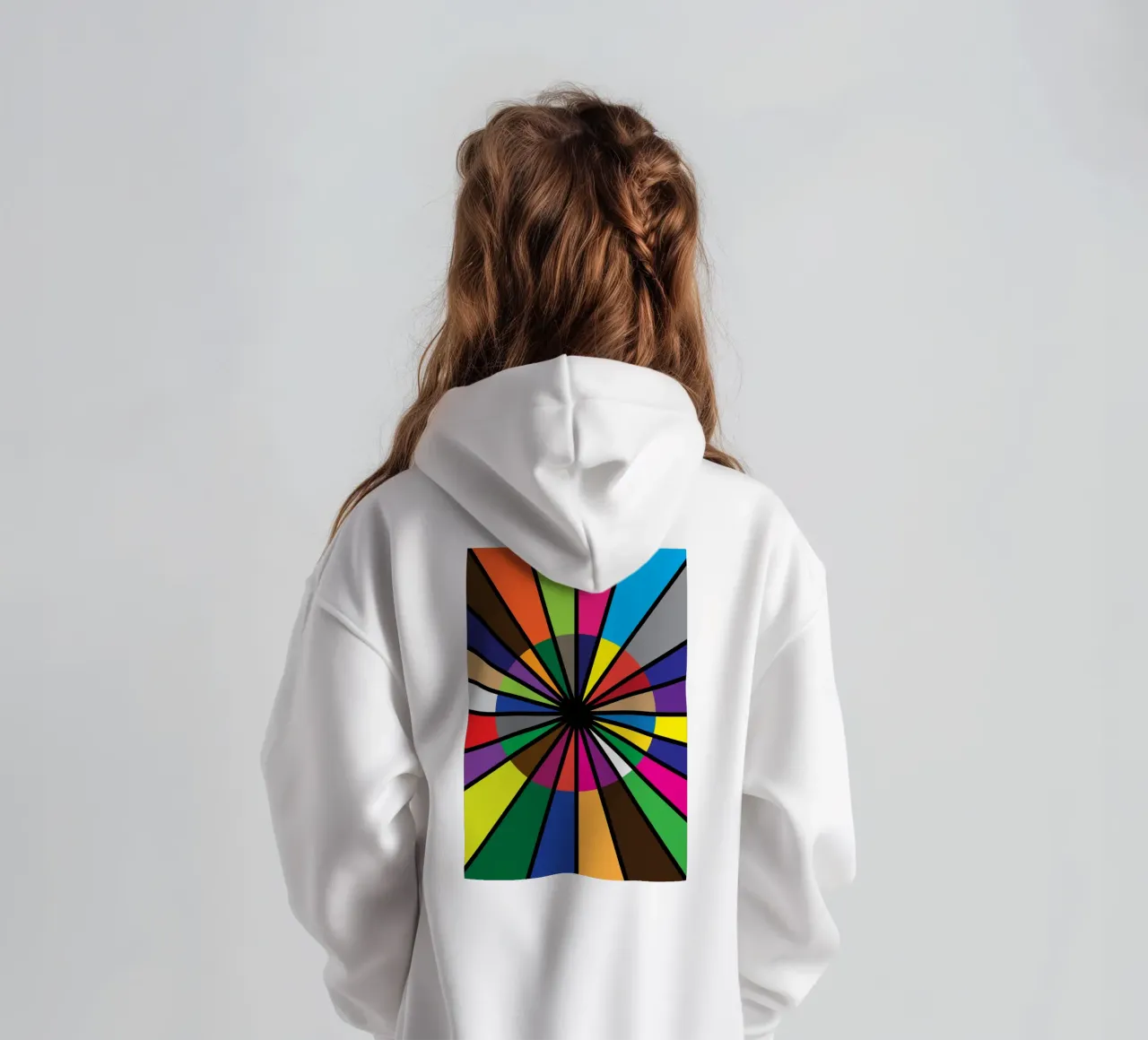 puzzle círculo de color paleta sudadera con capucha para niño de boeboe