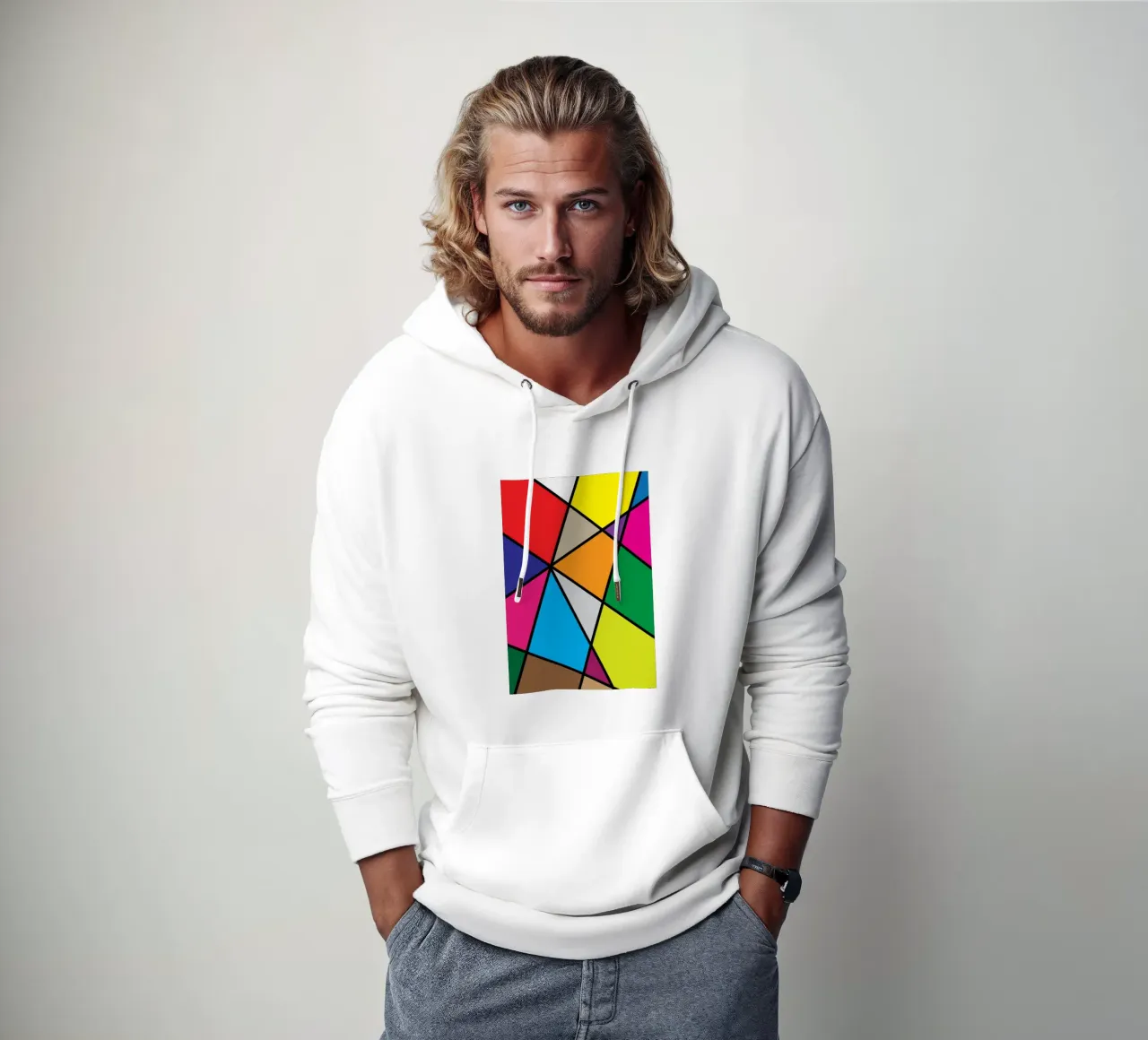 puzzle color pallette felpa con cappuccio da boeboe