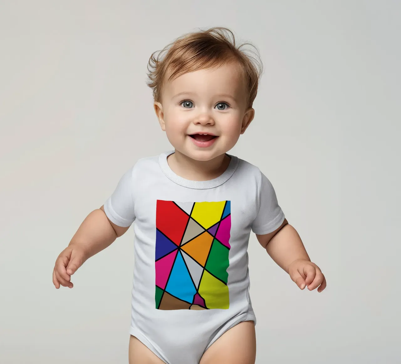 puzzle color pallette body neonato maniche corte da boeboe