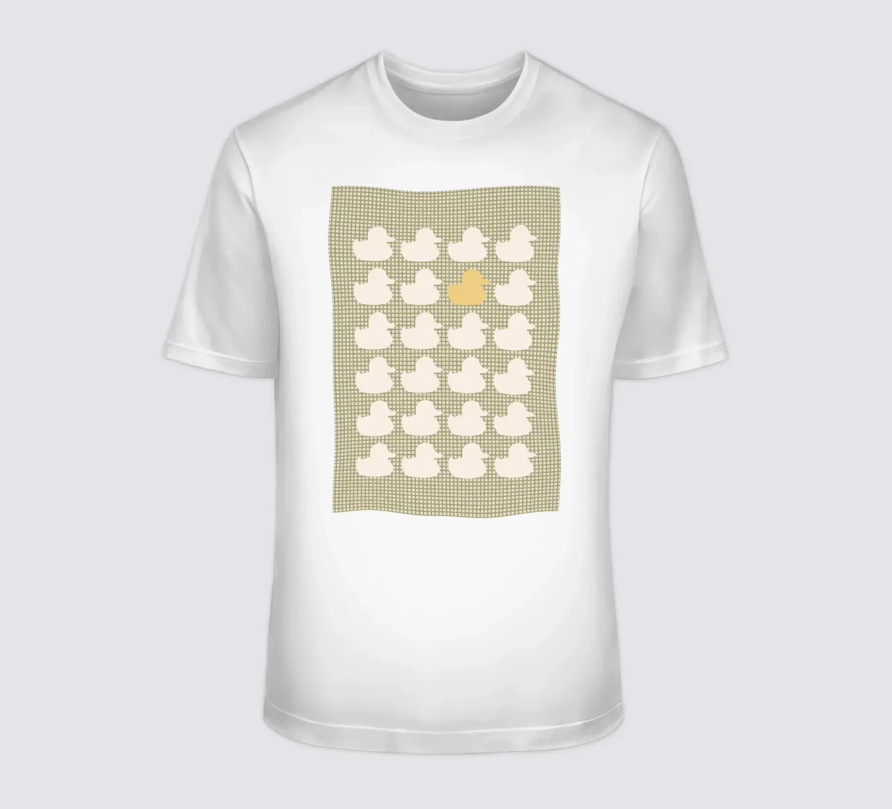 Modello di anatra con un'anatra d'oro t-shirt da bazi