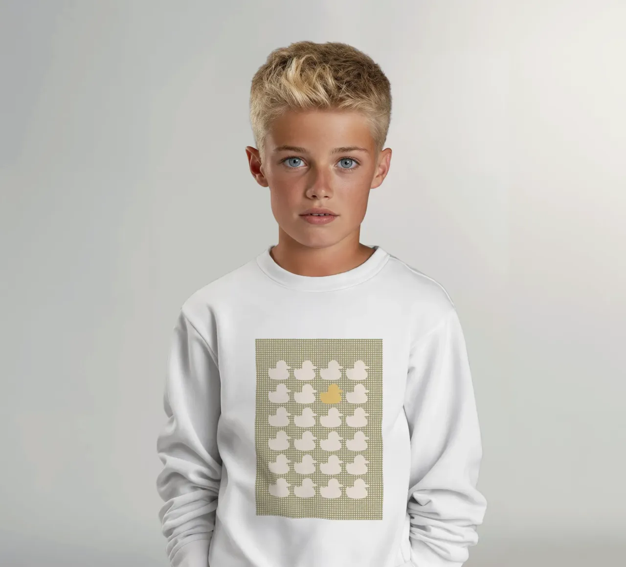 Modello di anatra con un'anatra d'oro felpa bambino da bazi