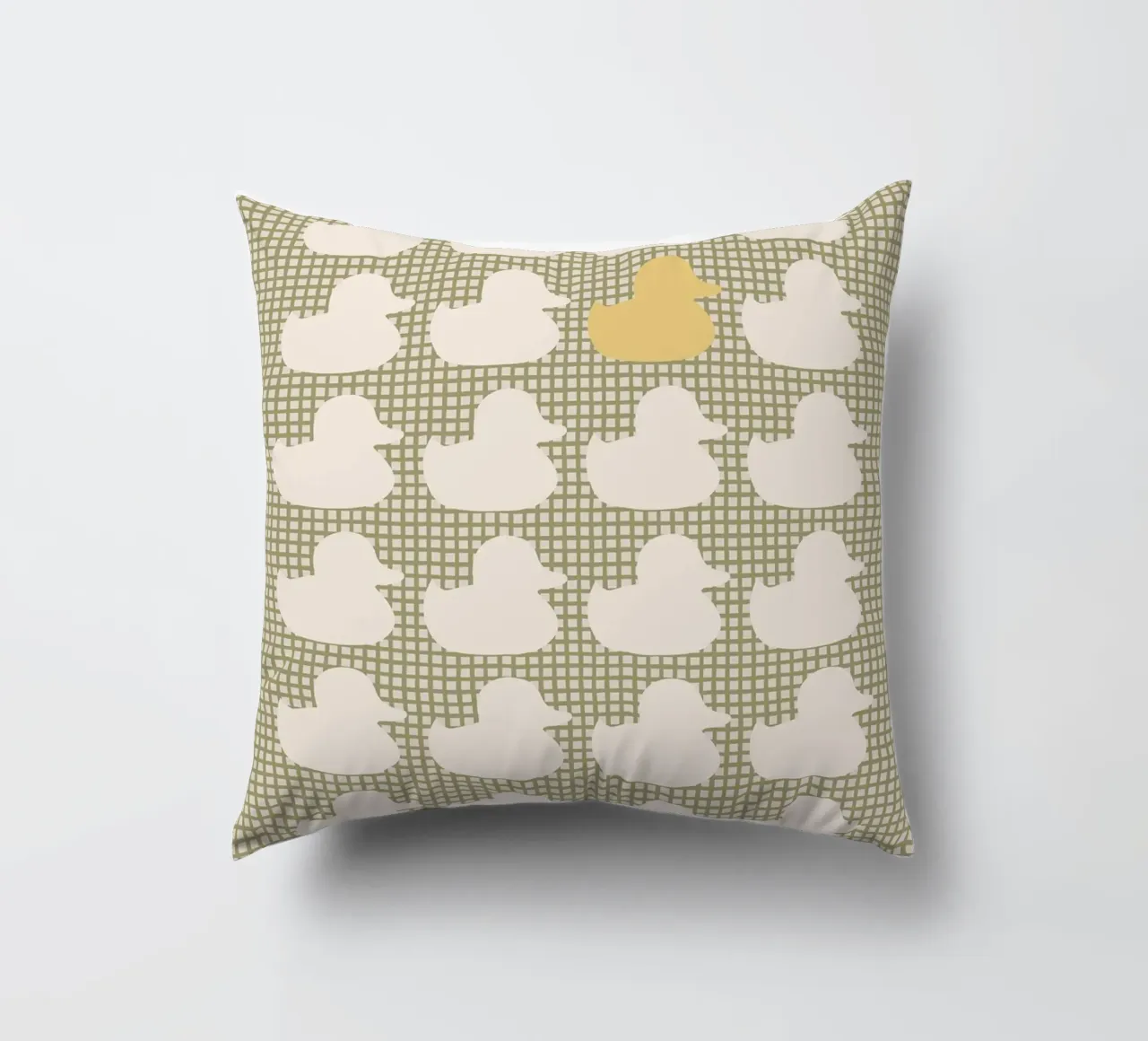 Modello di anatra con un'anatra d'oro cuscino da bazi