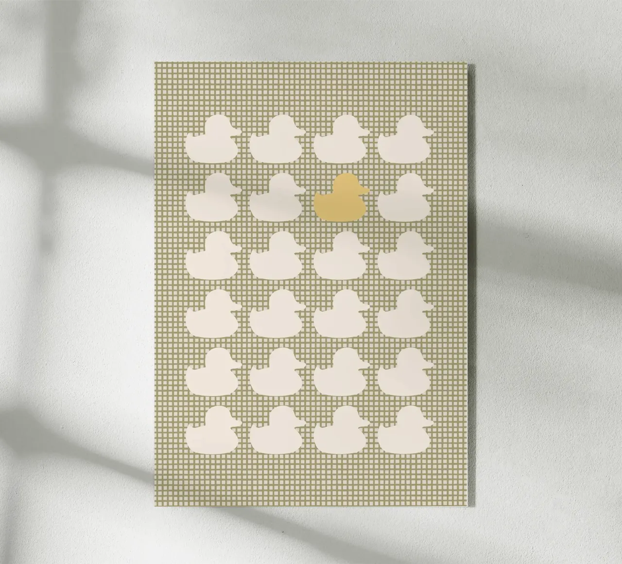 Modello di anatra con un'anatra d'oro plexiglass da bazi