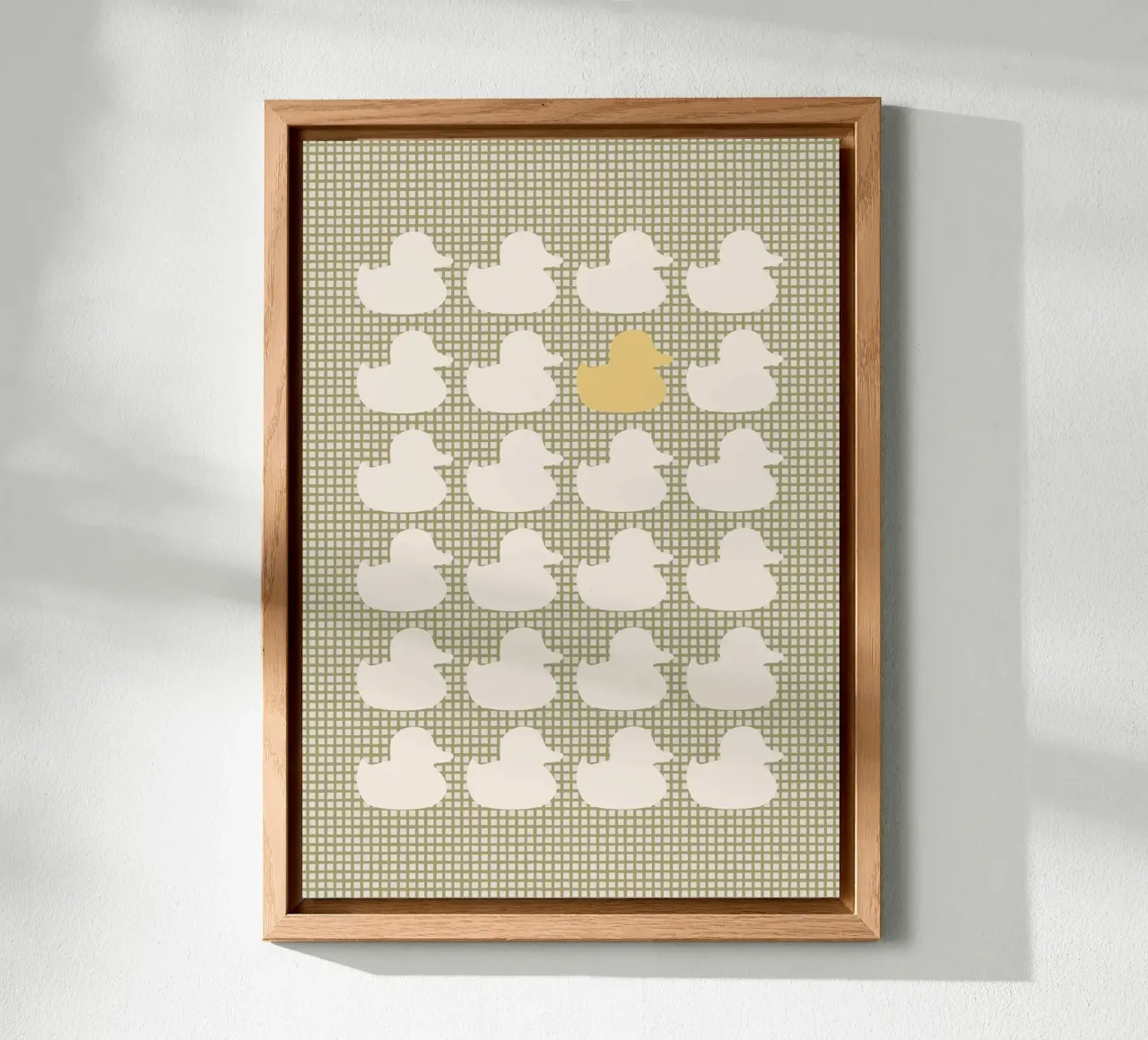 Modello di anatra con un'anatra d'oro alluminio dibond da bazi