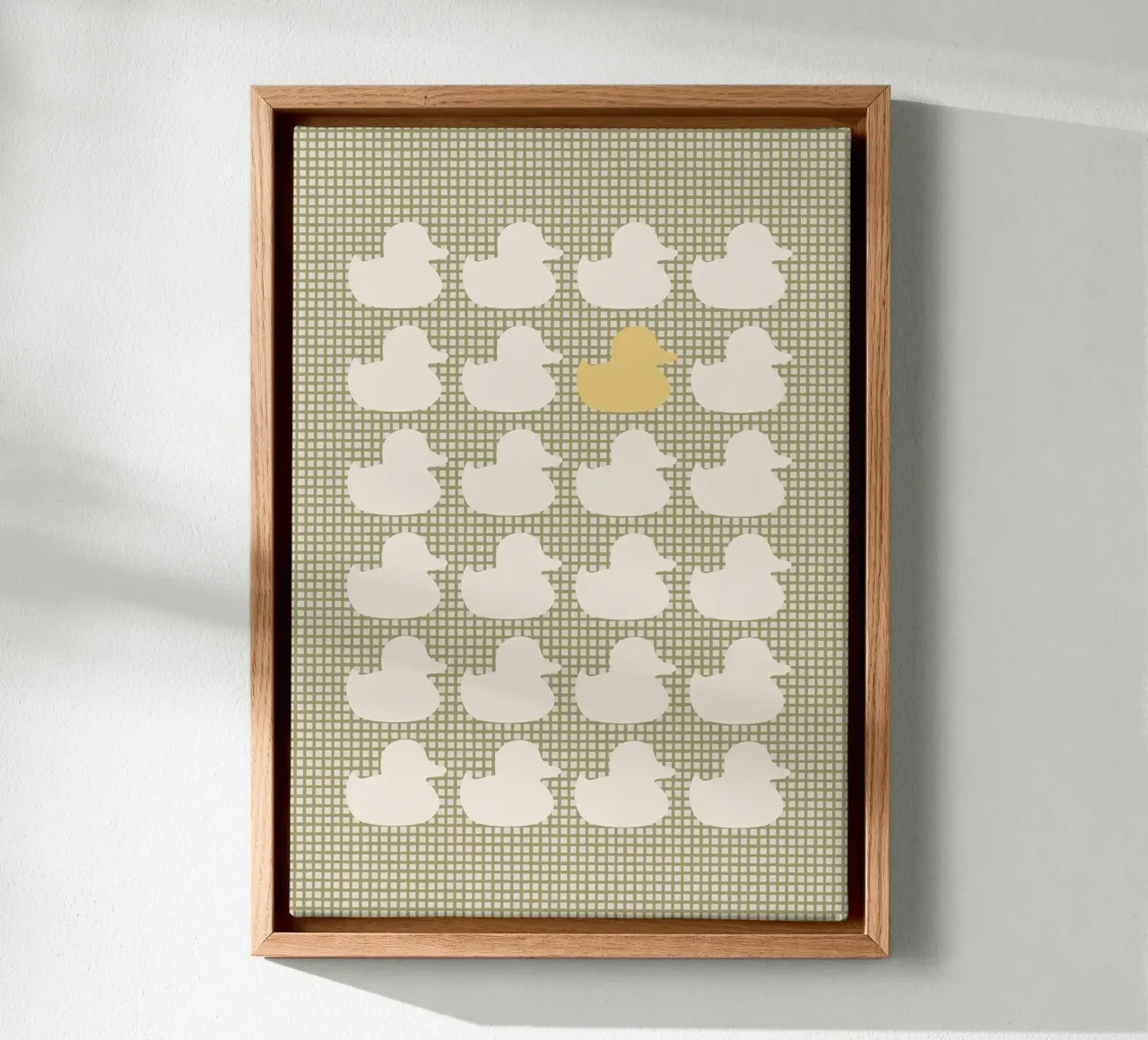 Duck Pattern with One Gold Duck canvas by bazi