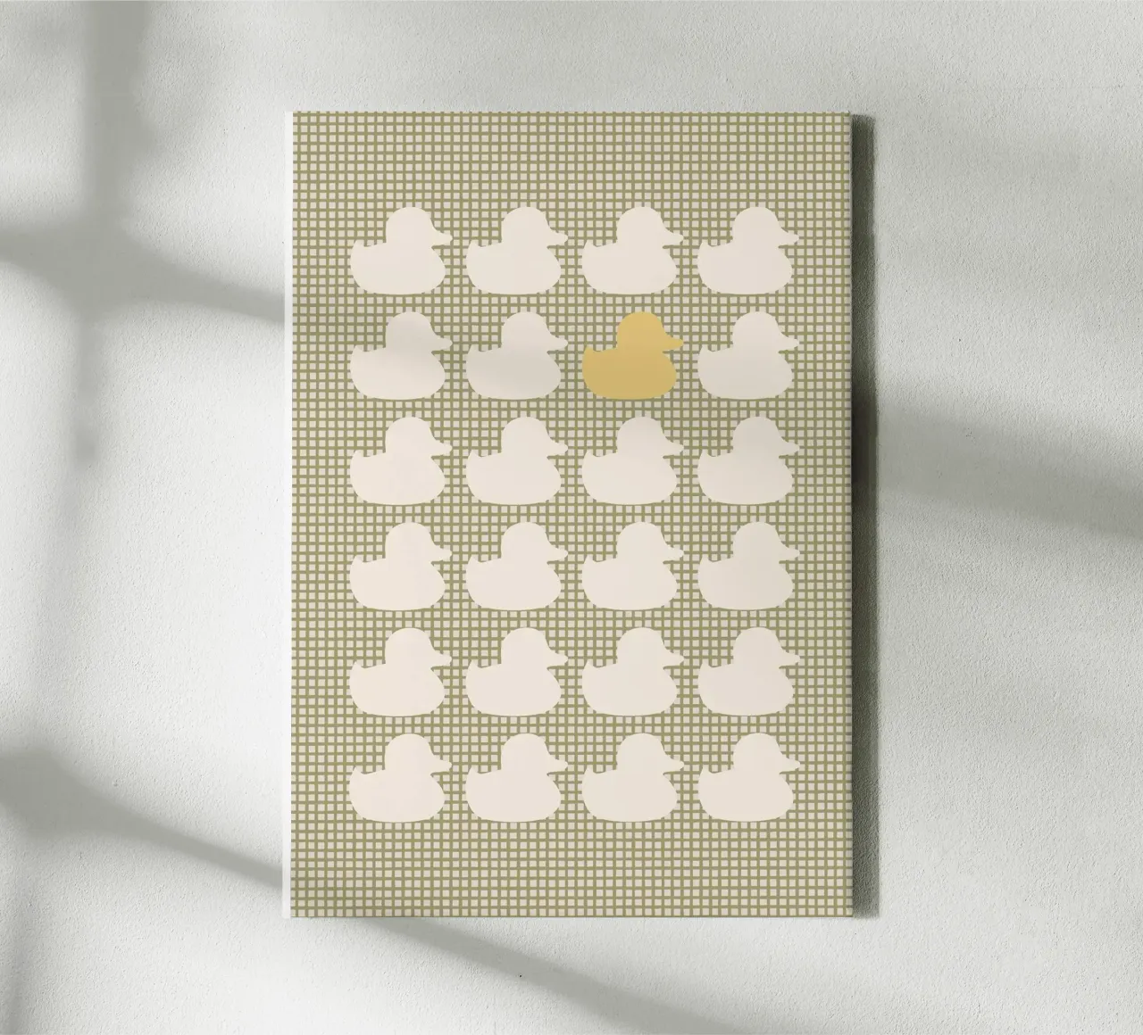 Duck Pattern with One Gold Duck canvas by bazi