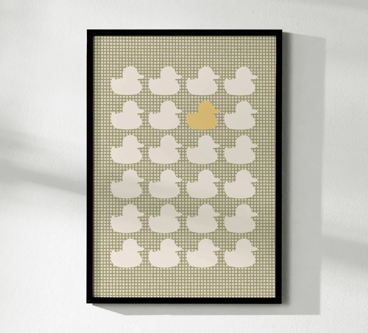 Modello di anatra con un'anatra d'oro carta hahnemühle da bazi