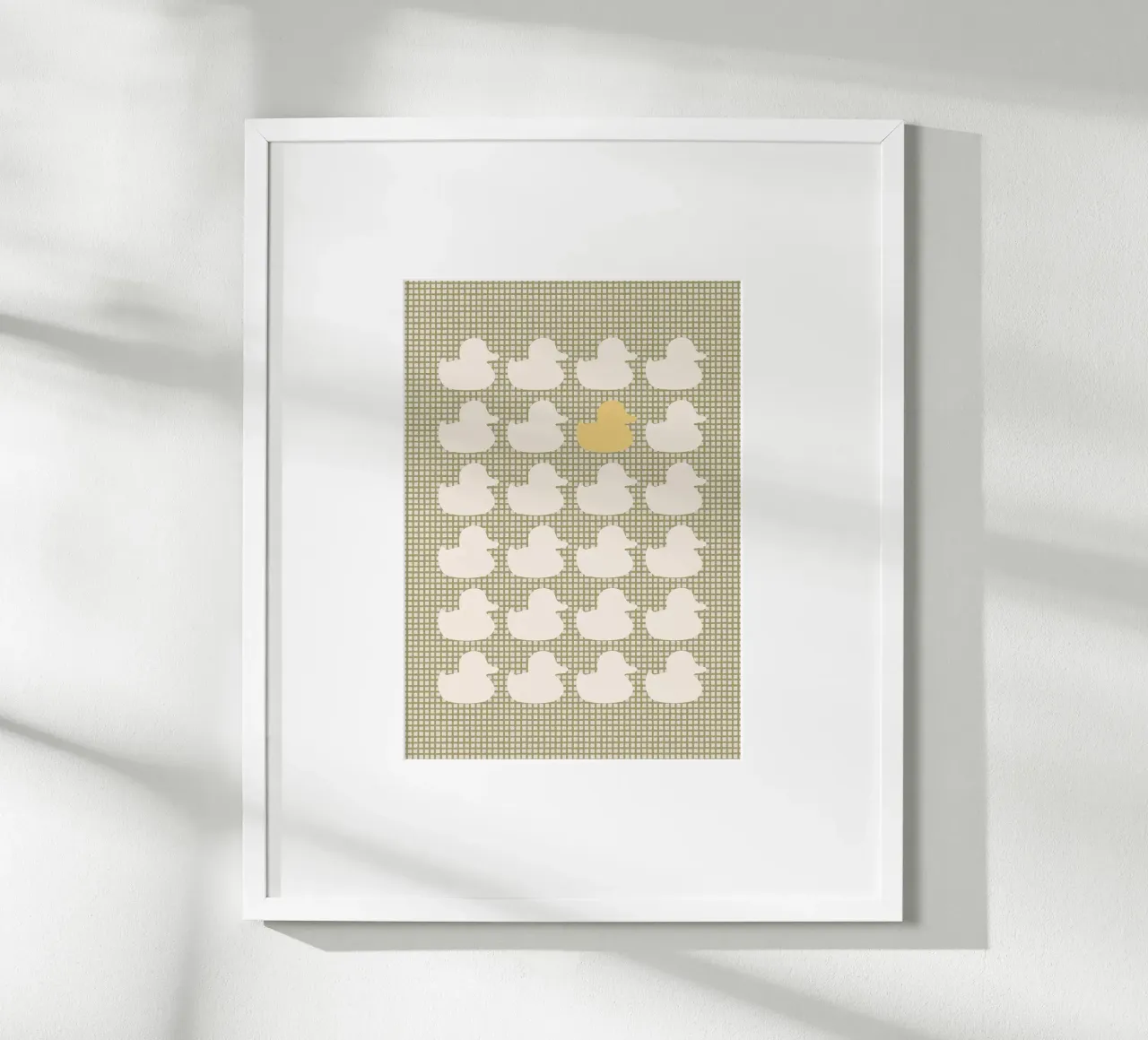 Modello di anatra con un'anatra d'oro carta hahnemühle da bazi