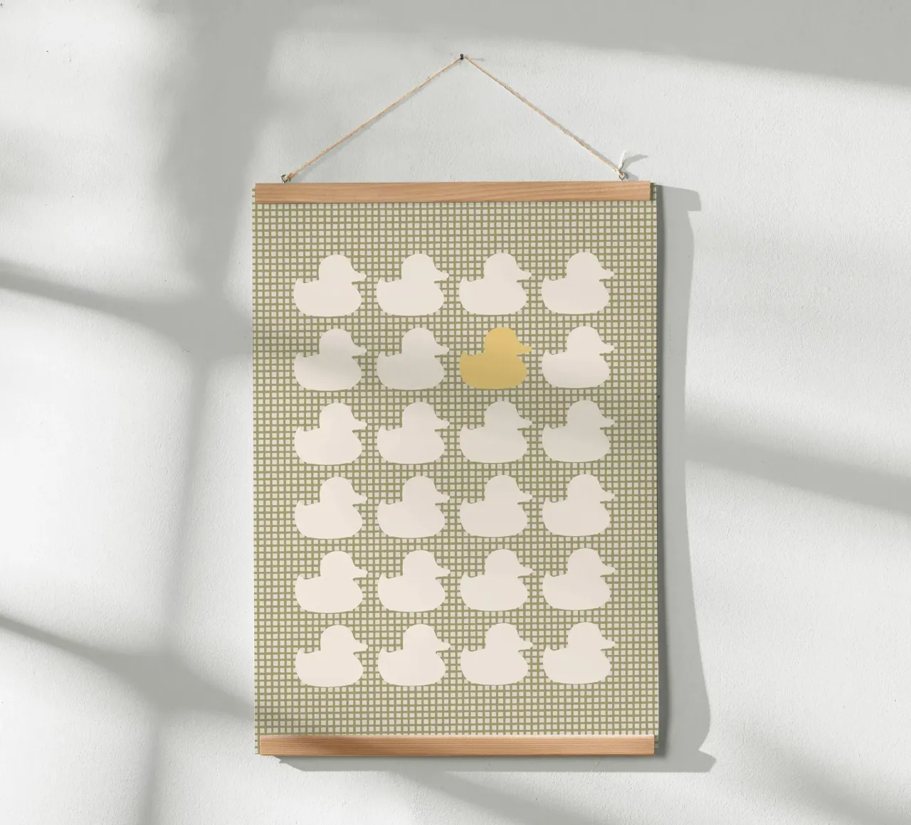 Modello di anatra con un'anatra d'oro carta hahnemühle da bazi