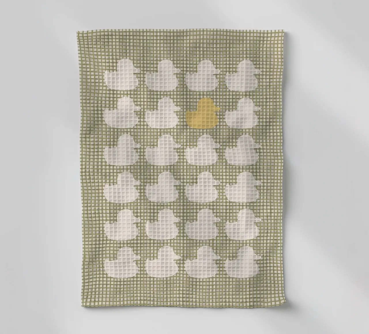 Modello di anatra con un'anatra d'oro canovaccio da cucina da bazi