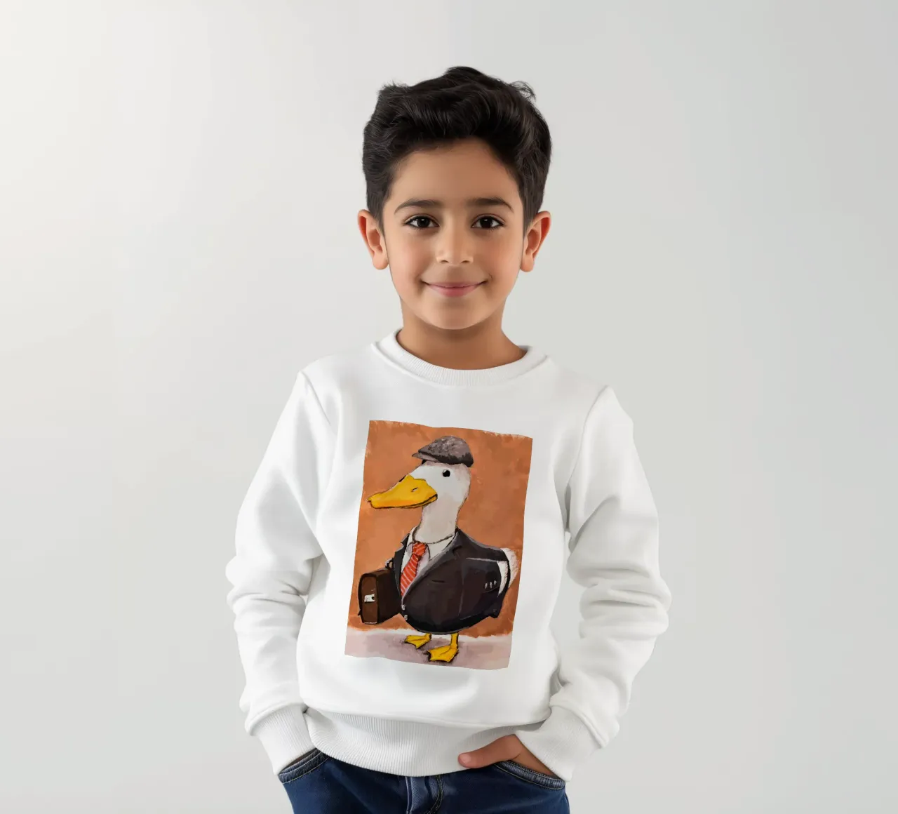 Anatra in abito felpa bambino da bazi