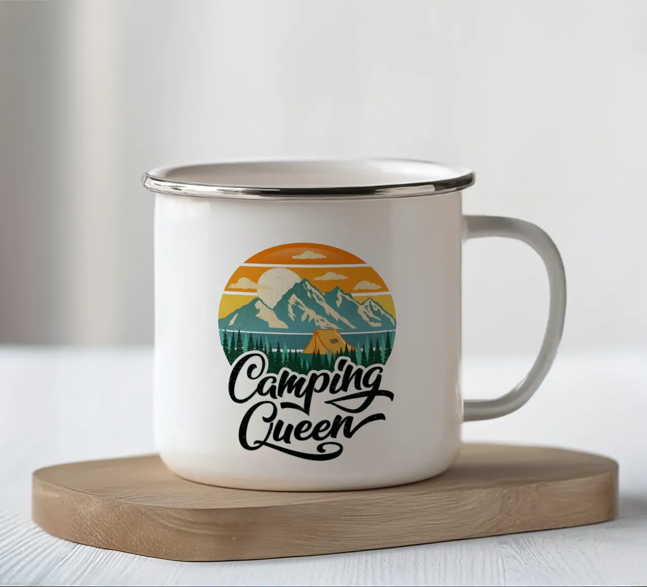 Campeggio Regina tazza in smalto da CalliLetters