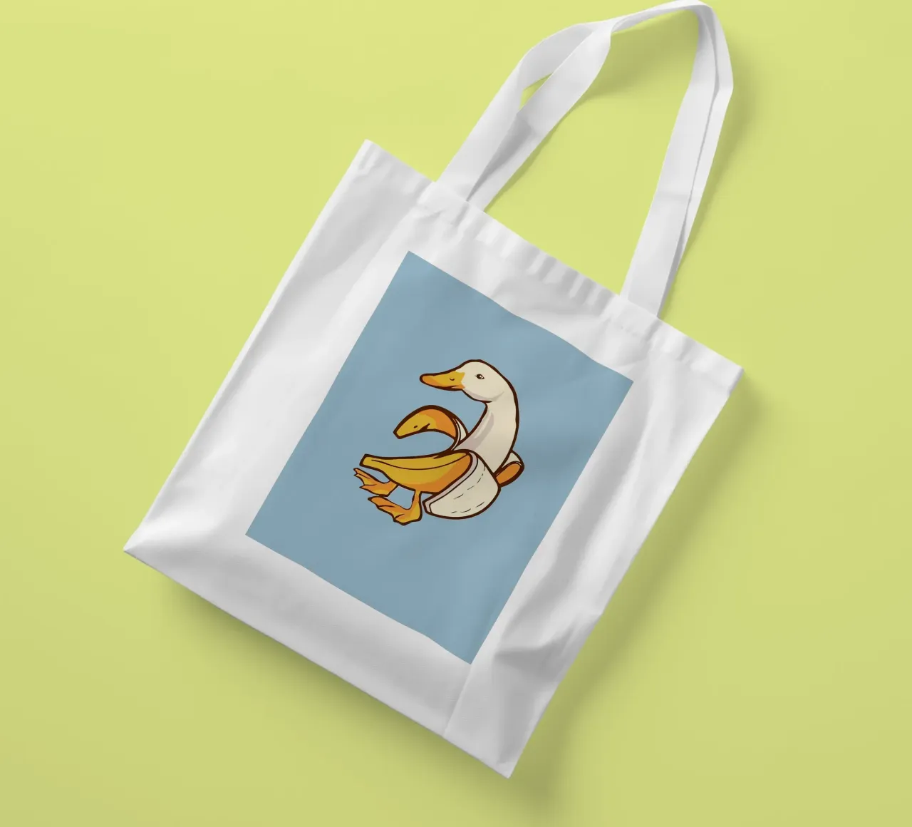 Anatra in una buccia di banana borsa in juta da bazi
