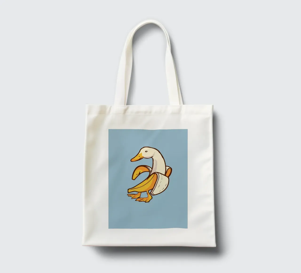 Anatra in una buccia di banana borsa in juta da bazi